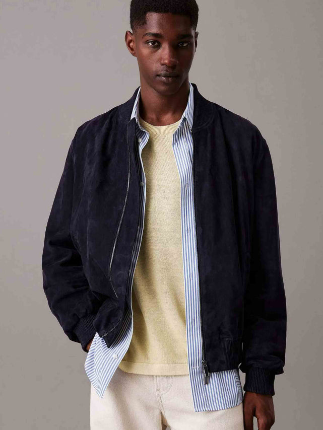 Calvin Klein - Cazadora Bomber De Ante De Hombre