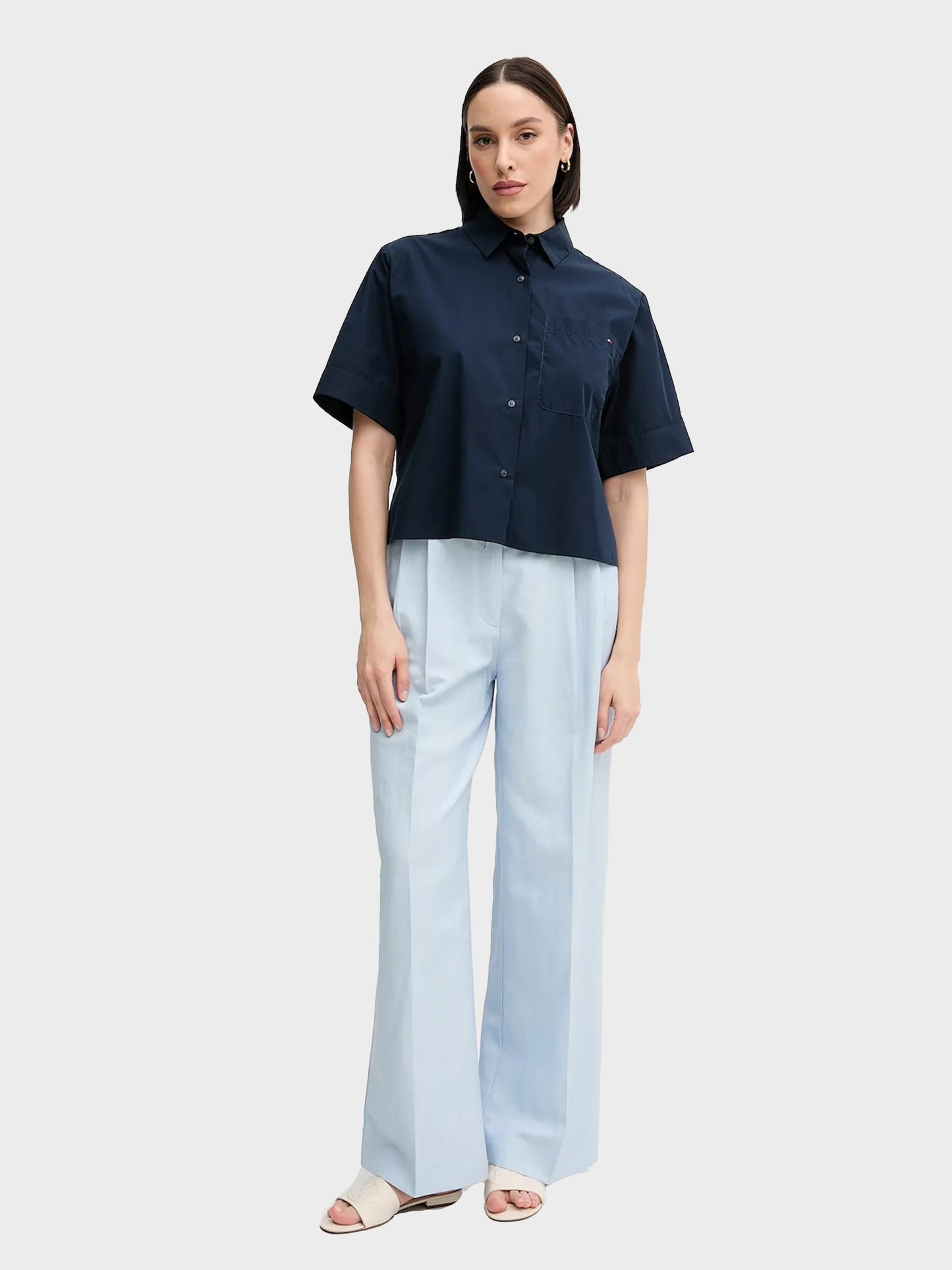 Tommy Hilfiger – Camisa Popelina Boxy Fit De Mujer