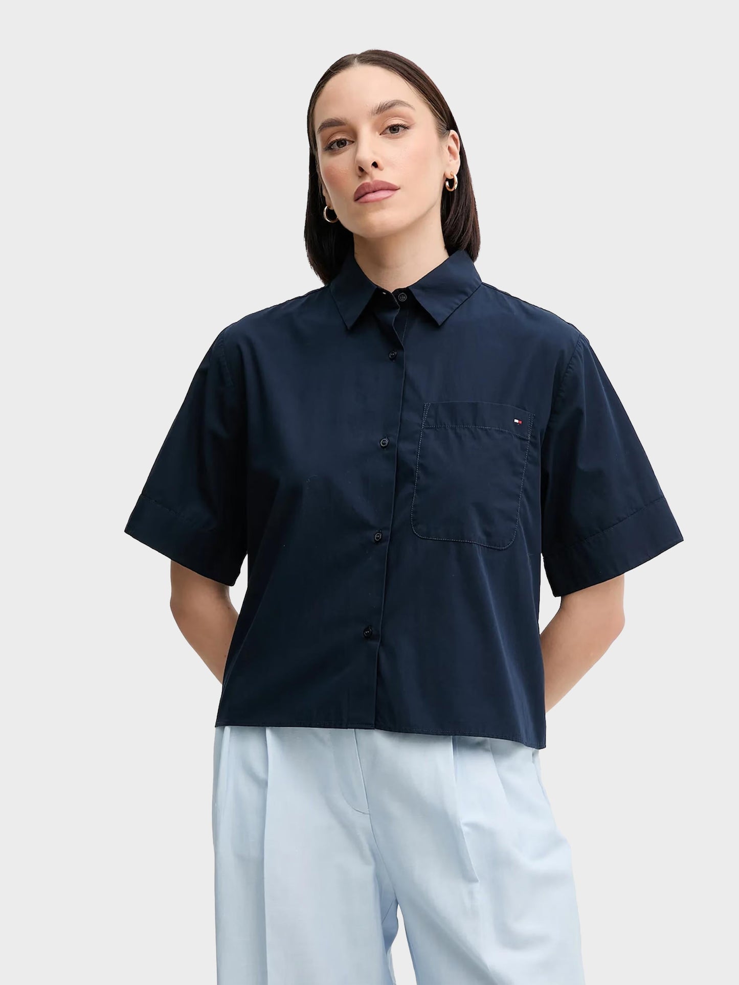 Tommy Hilfiger – Camisa Popelina Boxy Fit De Mujer