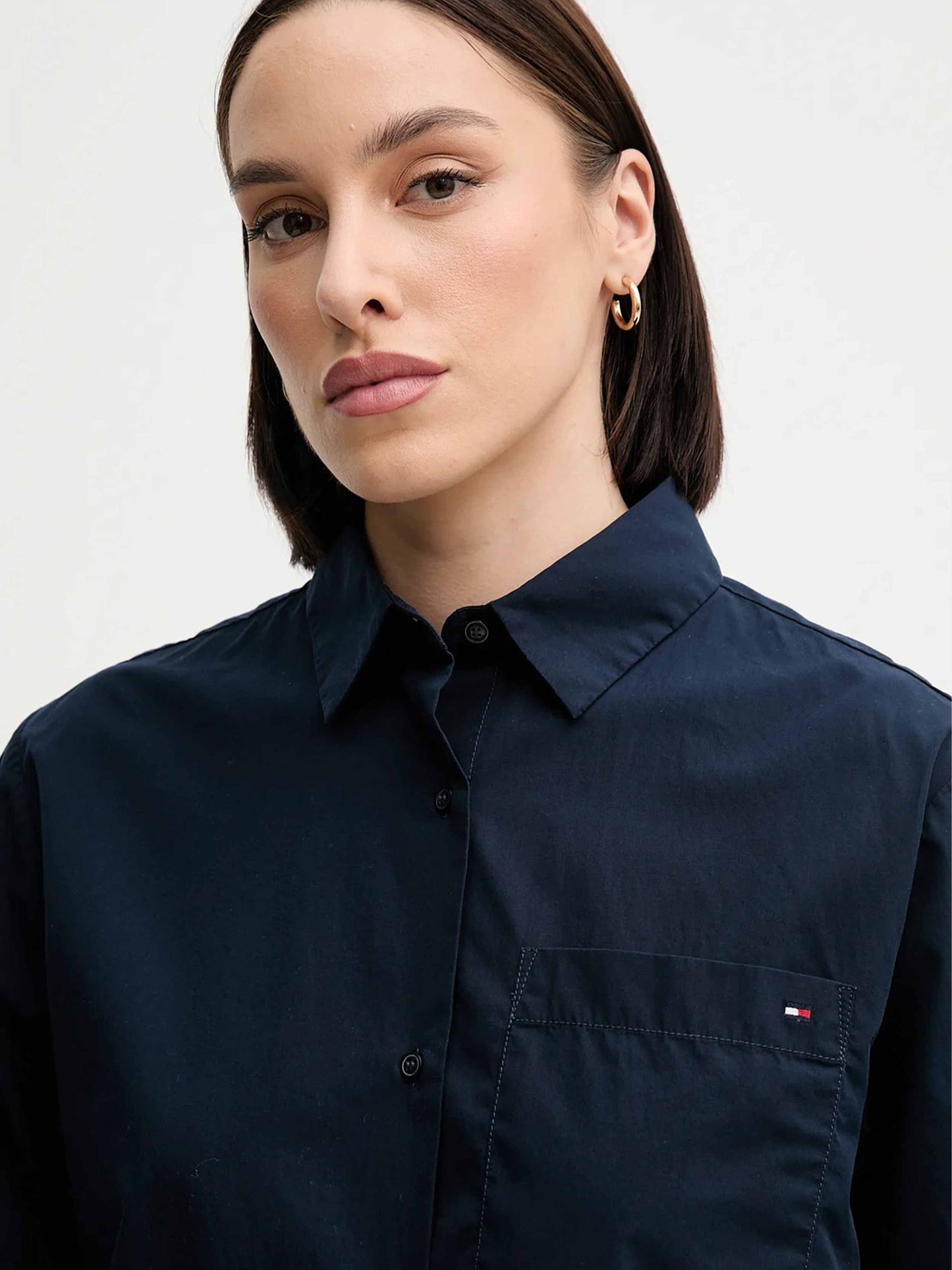Tommy Hilfiger – Camisa Popelina Boxy Fit De Mujer