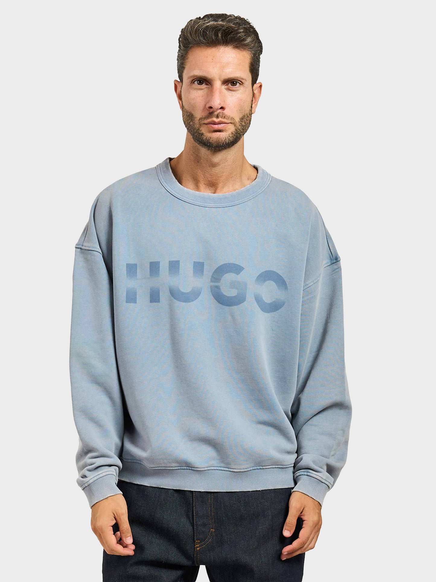 HUGO - Sudadera Oversized De Hombre Con Cuello Redondo