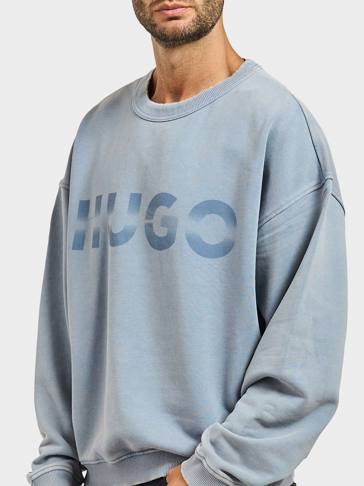 HUGO - Sudadera Oversized De Hombre Con Cuello Redondo