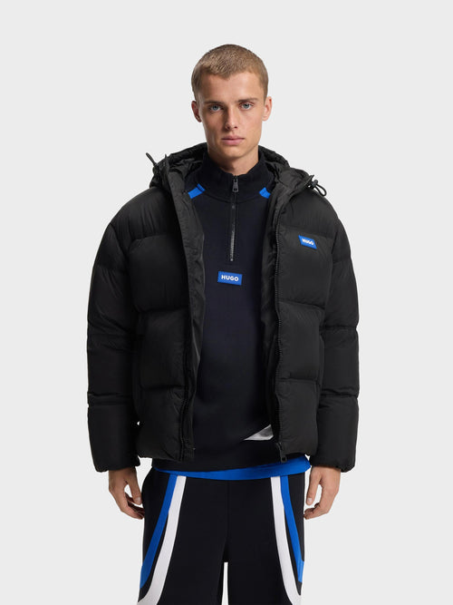 HUGO - Chaqueta Acolchada Repelente Al Agua De Hombre Con Etiqueta De Logo Azul