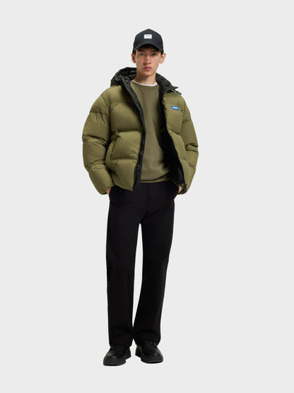 HUGO - Chaqueta Acolchada Repelente Al Agua De Hombre Con Etiqueta De Logo Azul