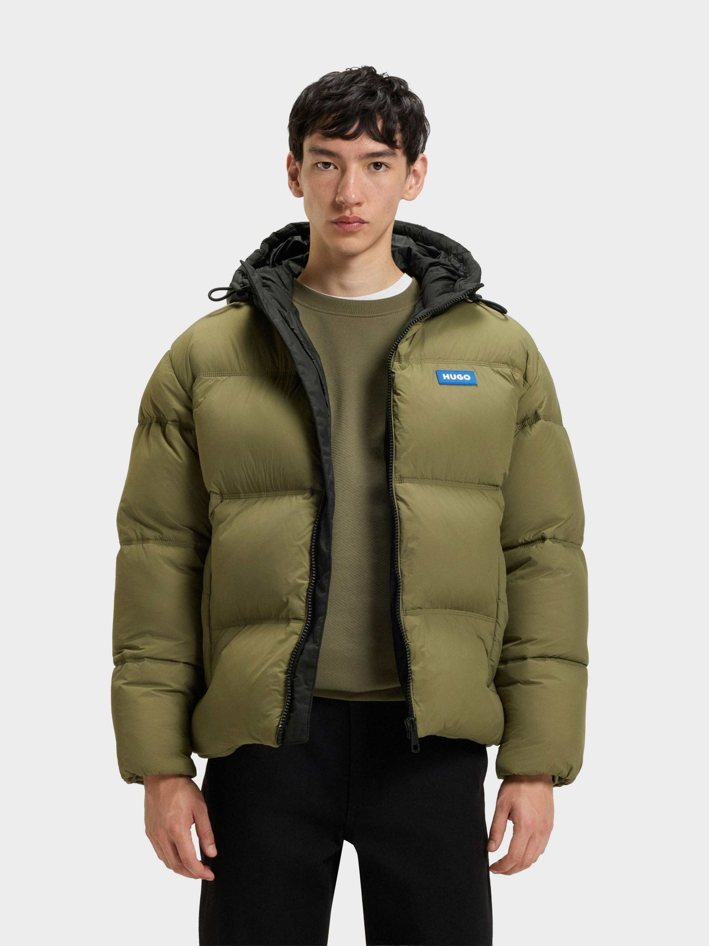 HUGO - Chaqueta Acolchada Repelente Al Agua De Hombre Con Etiqueta De Logo Azul